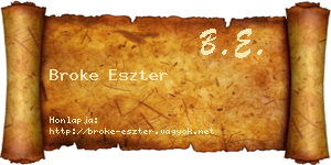 Broke Eszter névjegykártya